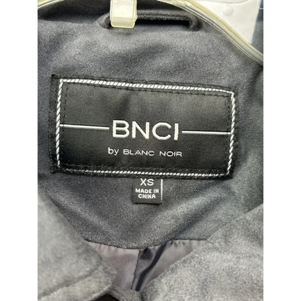 BNCI by Blanc Noir Jacket Womens XS Gray Moto‎ Biker Asymmetrical Zip Suede Look